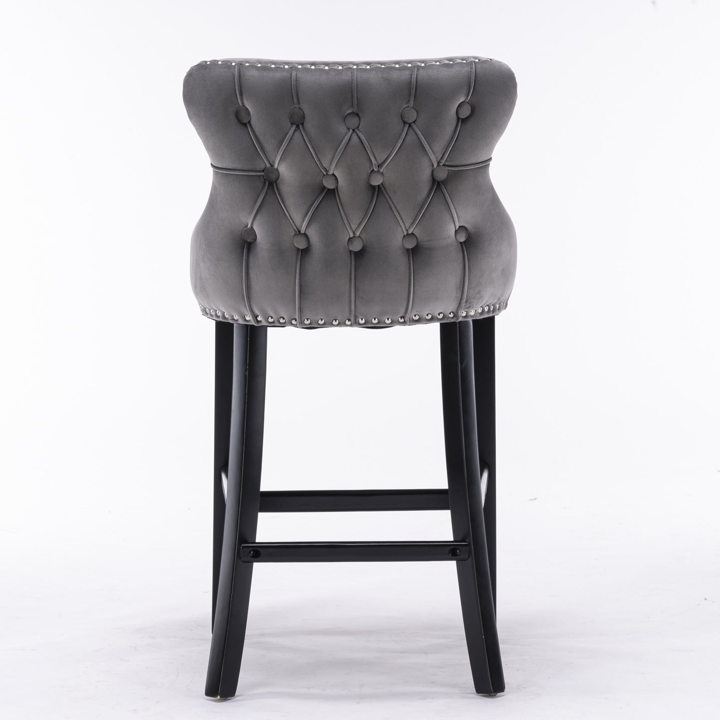 Velvet Wing-Back Barstools - Gray Set of 2