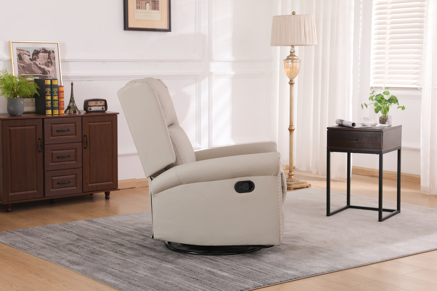 Daniela 360 Swivel Manual Recliner - Beige