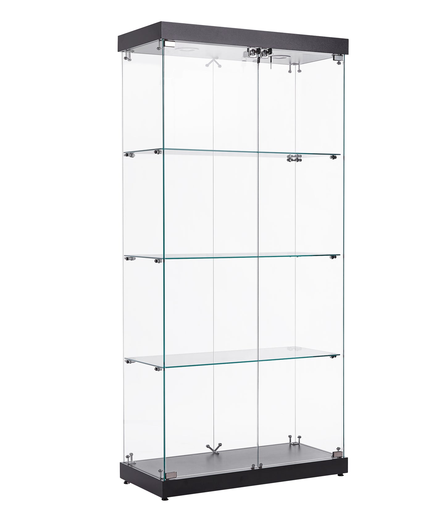 Stargazer 4 Shelves Glass Display Cabinet - Black