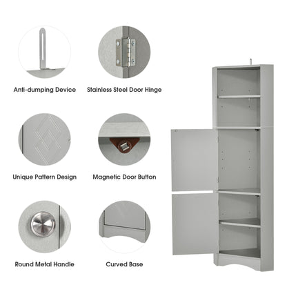 Skyward Bathroom Corner Cabinet - Gray