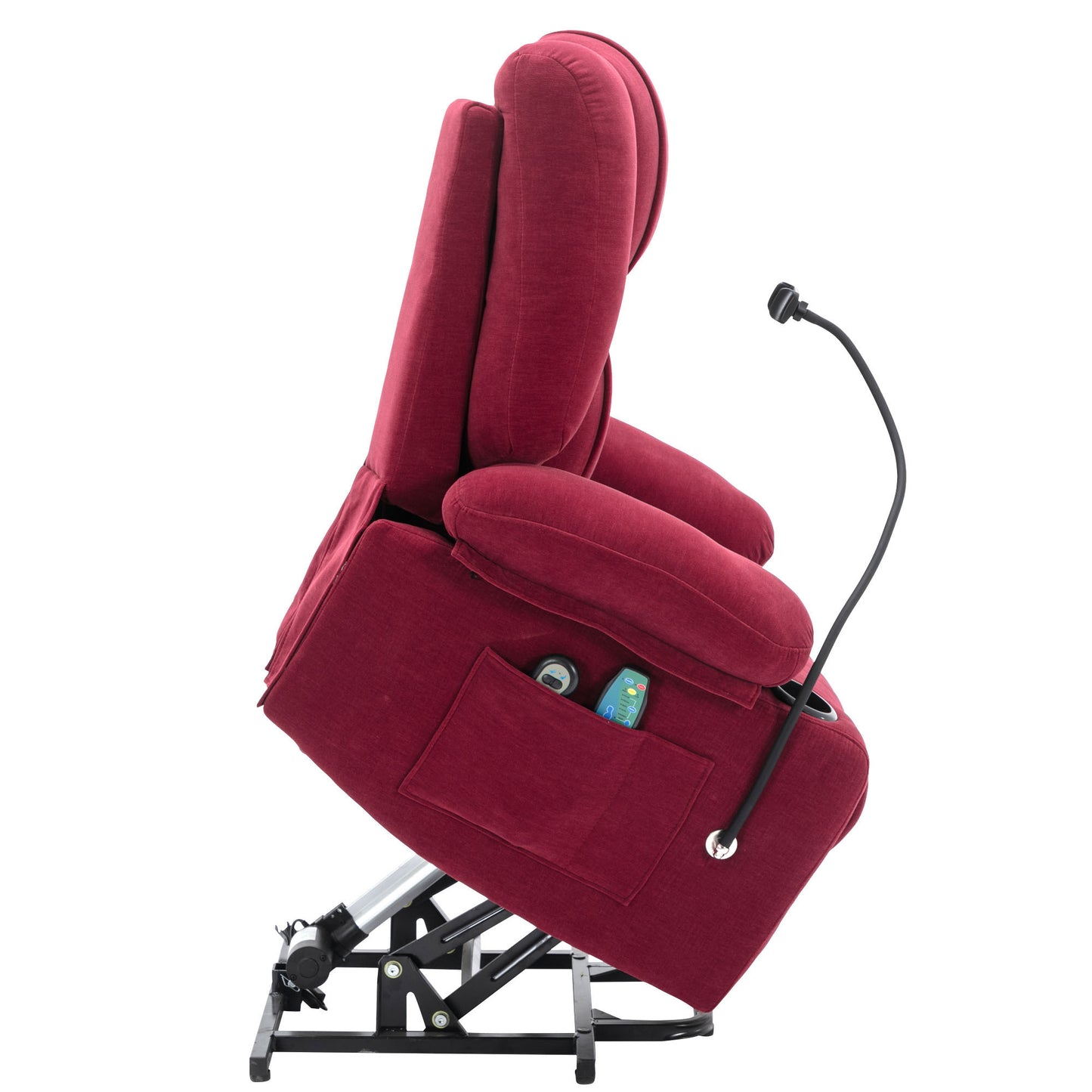 Dawson Power Lift Recliner with Massage - Red