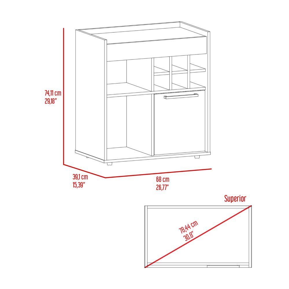 Fraser Bar Cabinet With Racks - Dark Walnut