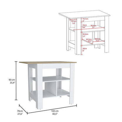 Harmony Hub Kitchen Island - White