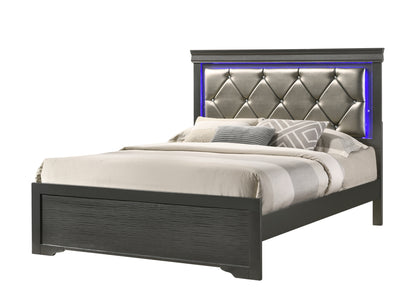 Ola Queen Size LED Bed - Gray