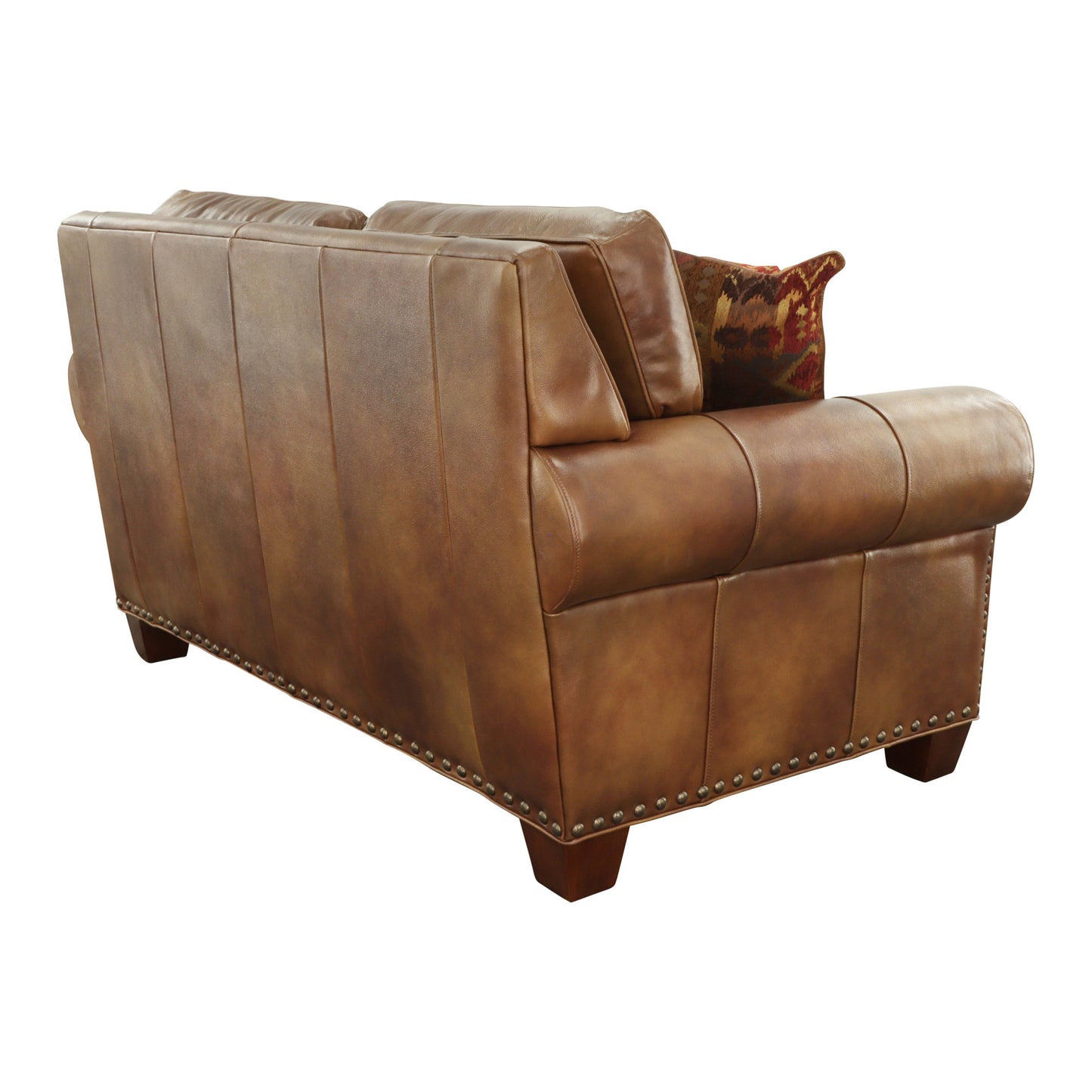 Kian Rustic Leather Collection Loveseat - Tan