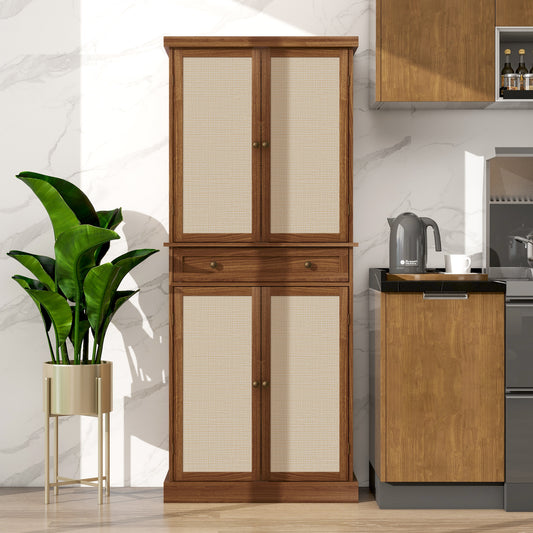 Robu 4 Door Cabinet with 1 Drawer - Walnut