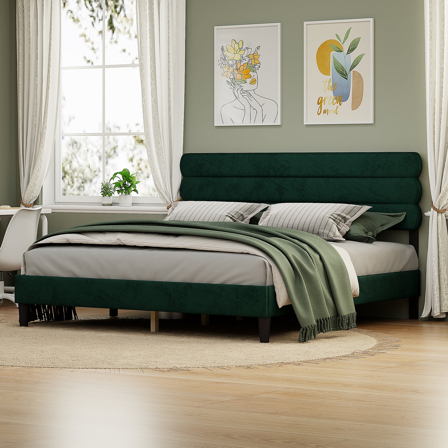 Wee King Size Bed Frame - Dark Green