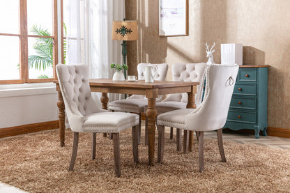 Nikki Velvet Dining Chair (Set of 2) - Beige