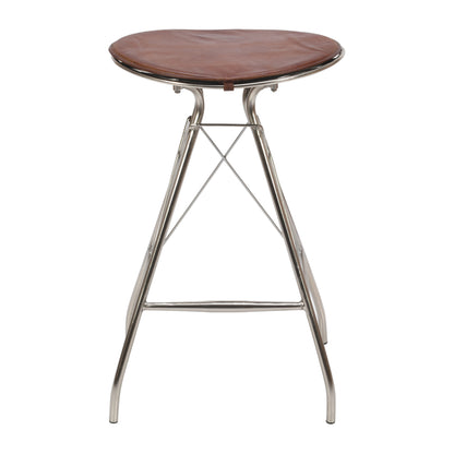 Simple Round Leather Bar Stool