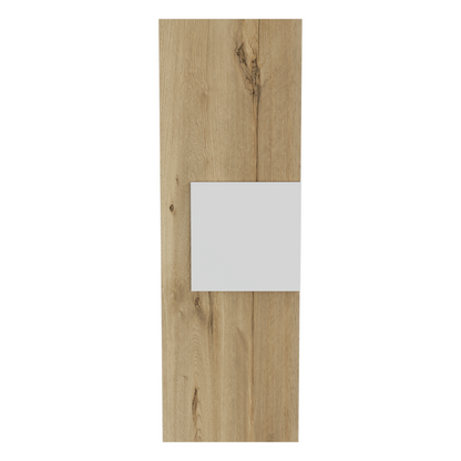 Mgane Medicine Single Door Cabinet  - Light Oak / White