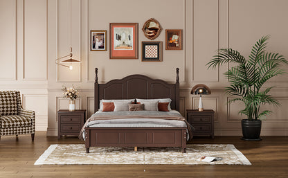 Quarto Full Size Wood Platform Bed Frame - Walnut