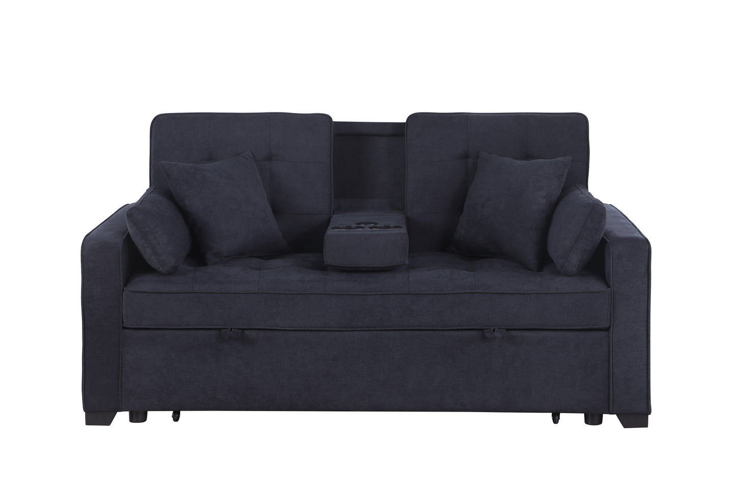 Cody II Woven Fabric Convertible Sleeper Loveseat - Dark Gray