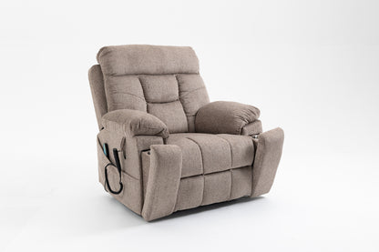 Wilson Power Electric Chenille Reclining Chair - Light Brown