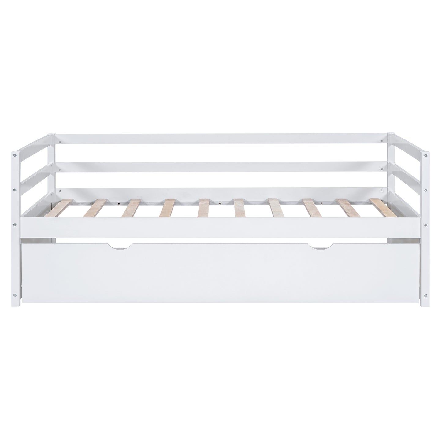 Zim Twin Size Daybed with Twin Size Trundle - White