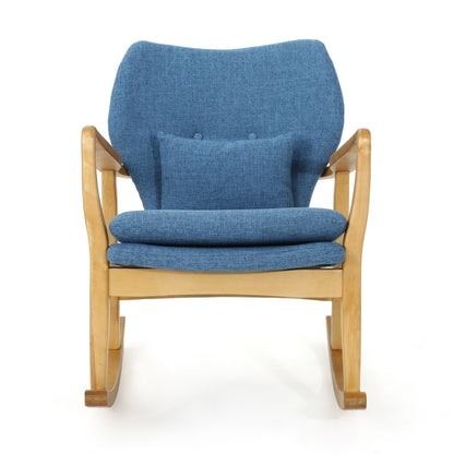 Arias Elegant Solid Wood Rocking Chair - Blue