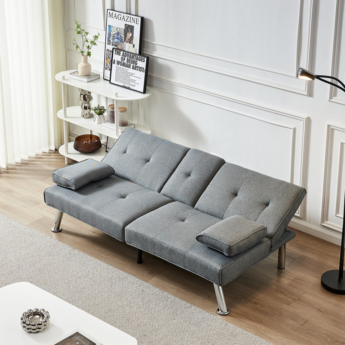 Jax Convertible Fabric Sofa Bed  - Grey