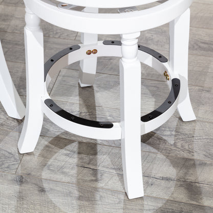 Viva Counter Stool, White Finish, Charcoal Fabric Seat