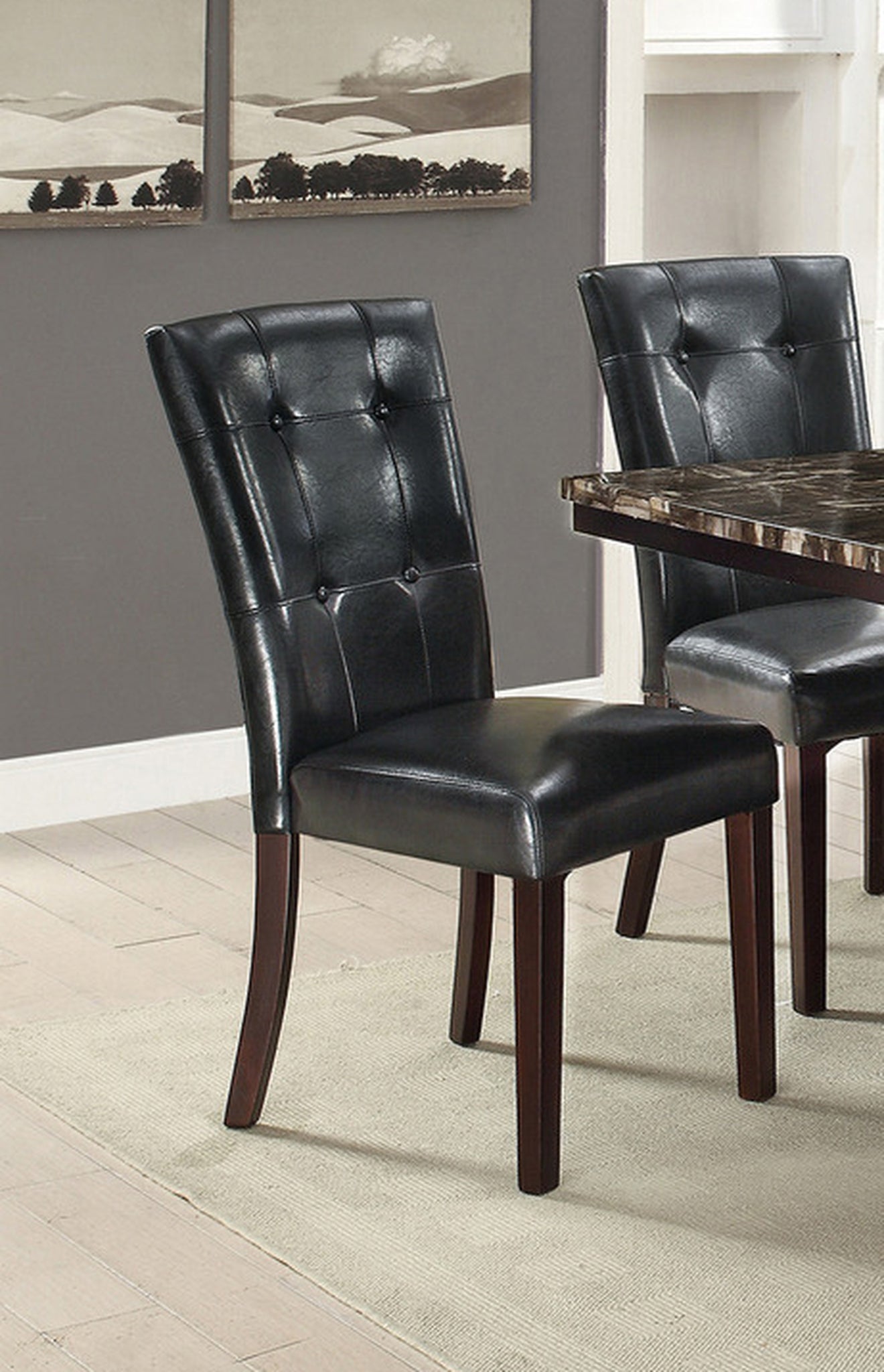 Evans Tufted Dining Chairs (Set of 2) - Black