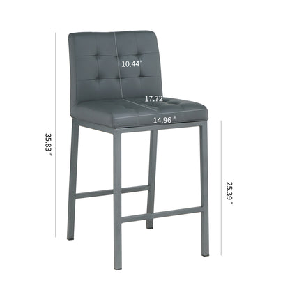 Club Modern Design High Counter Stool  - Gray Set of 2