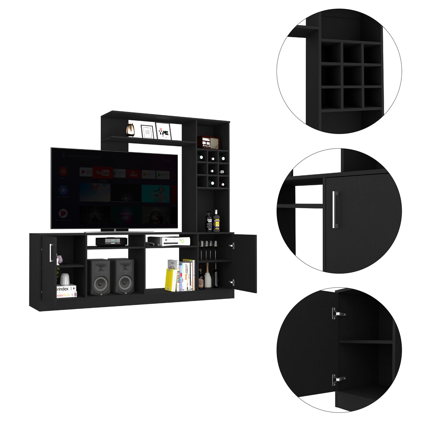 Latrou Entertainment Center - Black