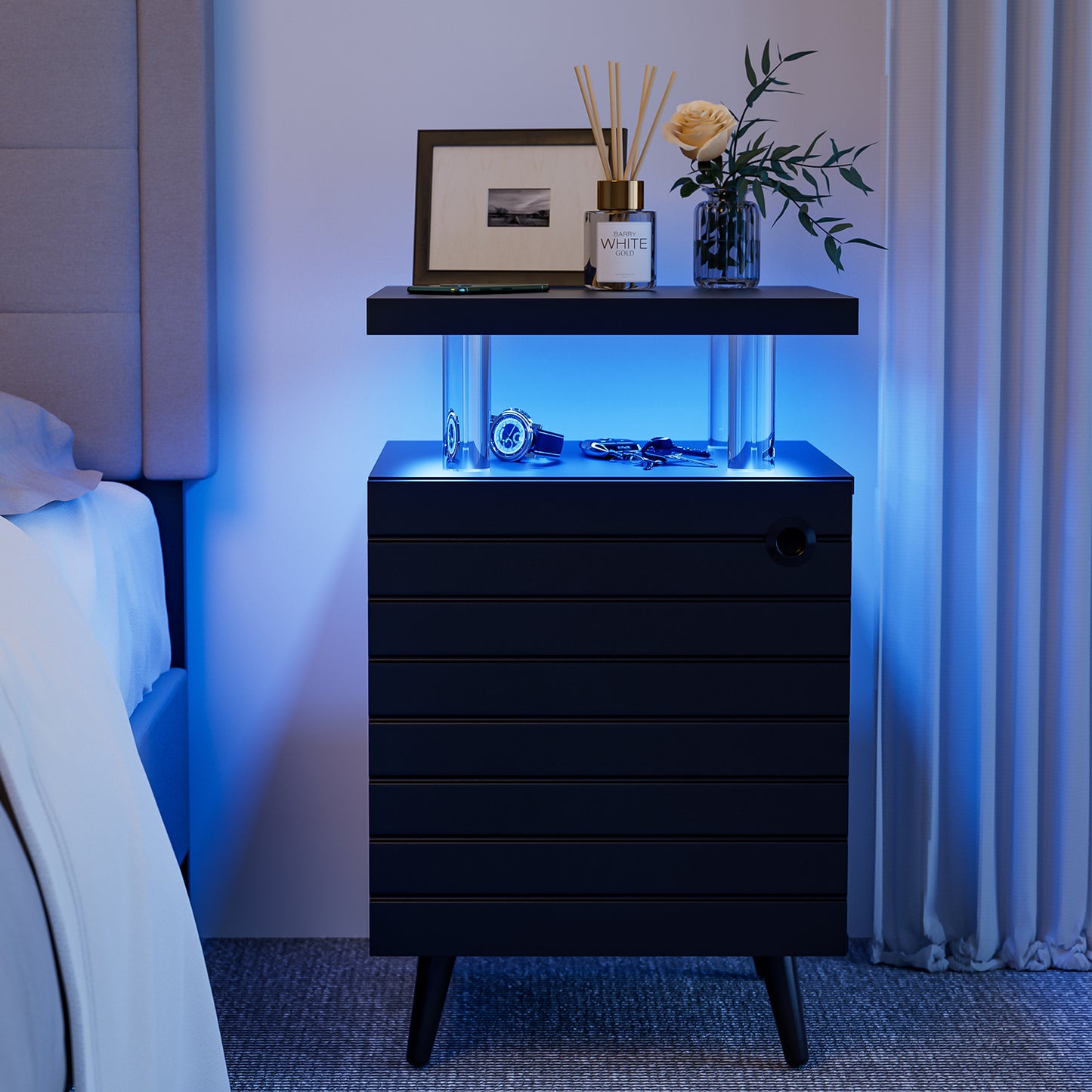 NX LED Nightstand - Black