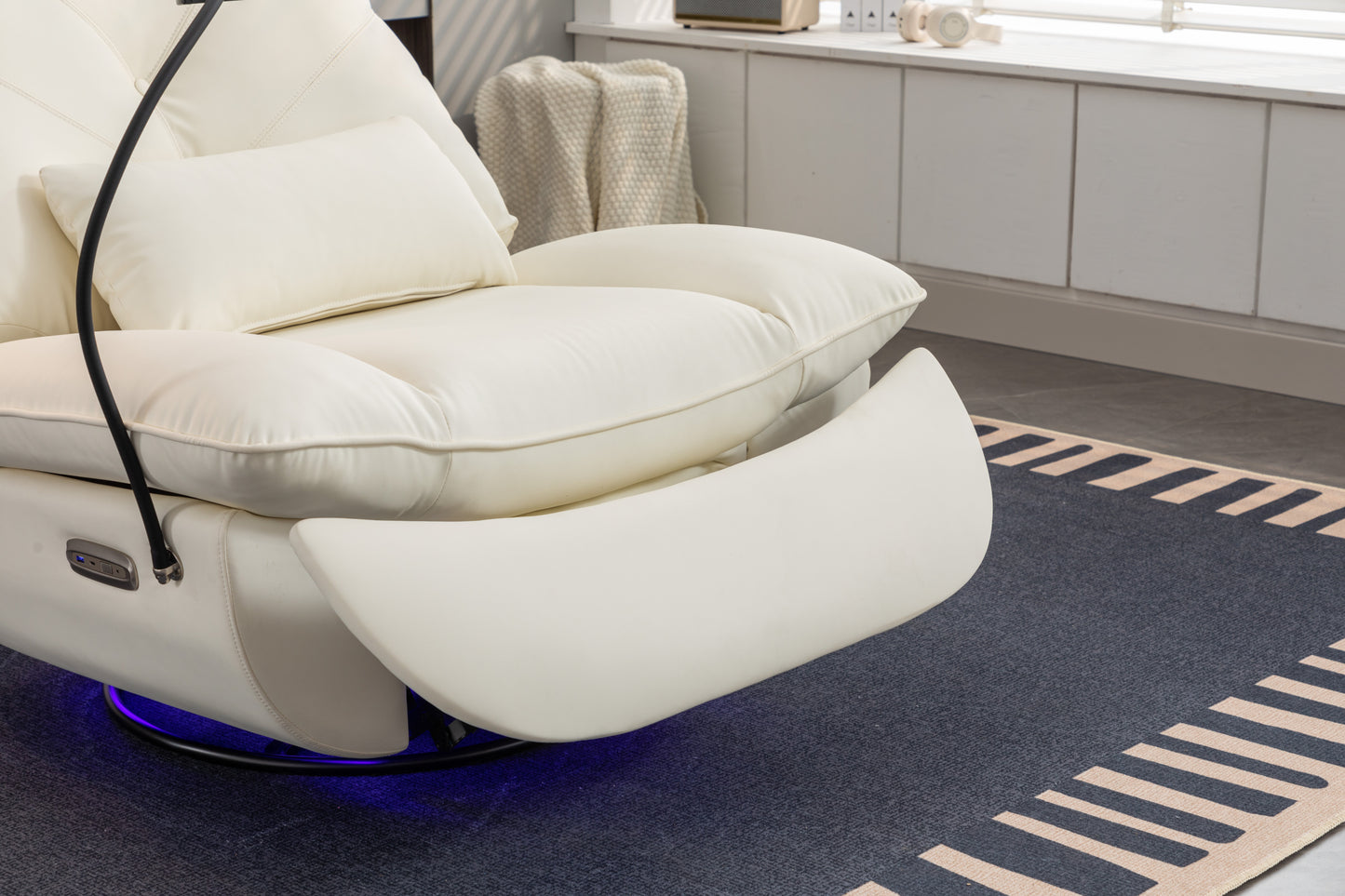 Bravo 270 Swivel Glider Recliner Chair - White