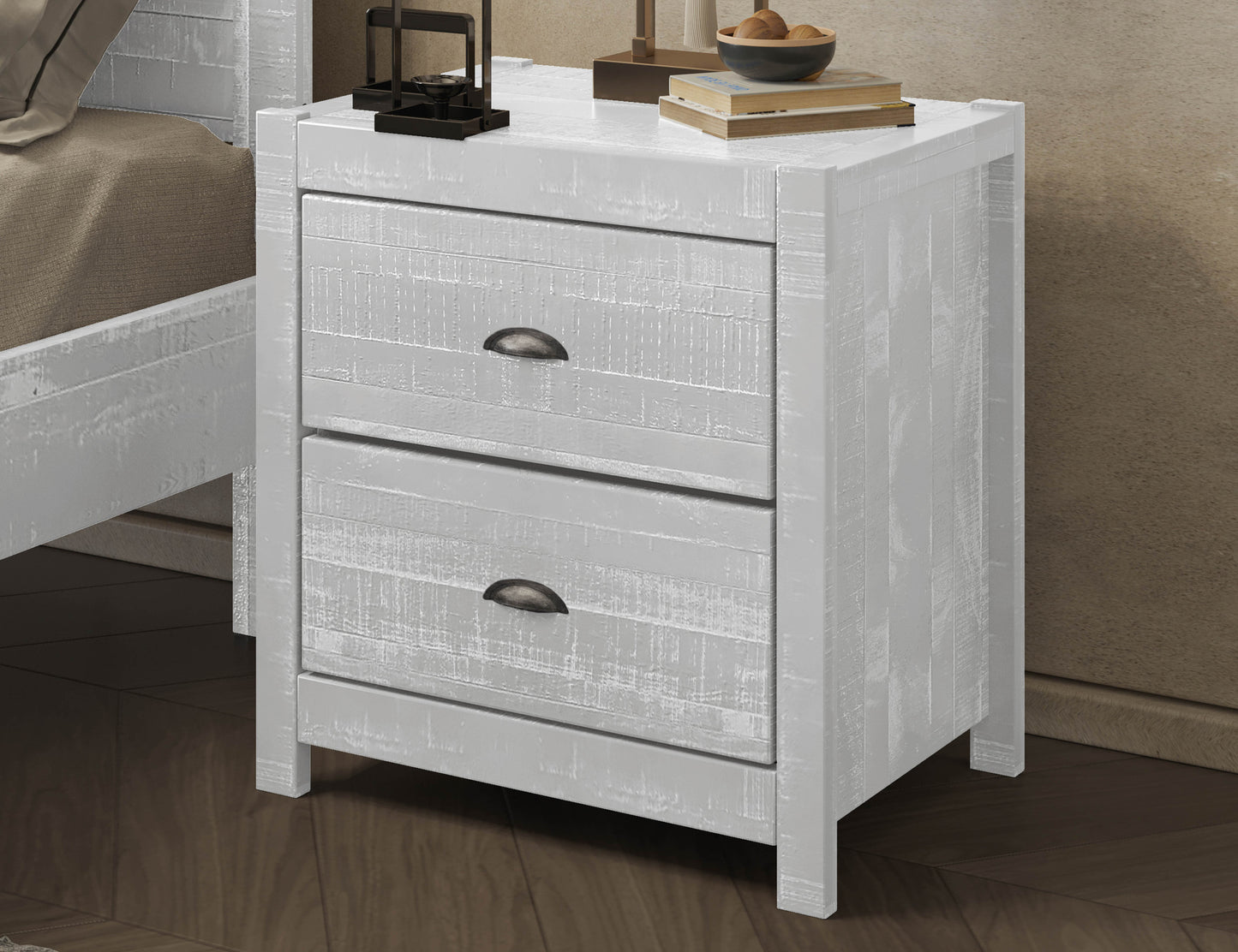 Yeti Solid wood Nightstand - White