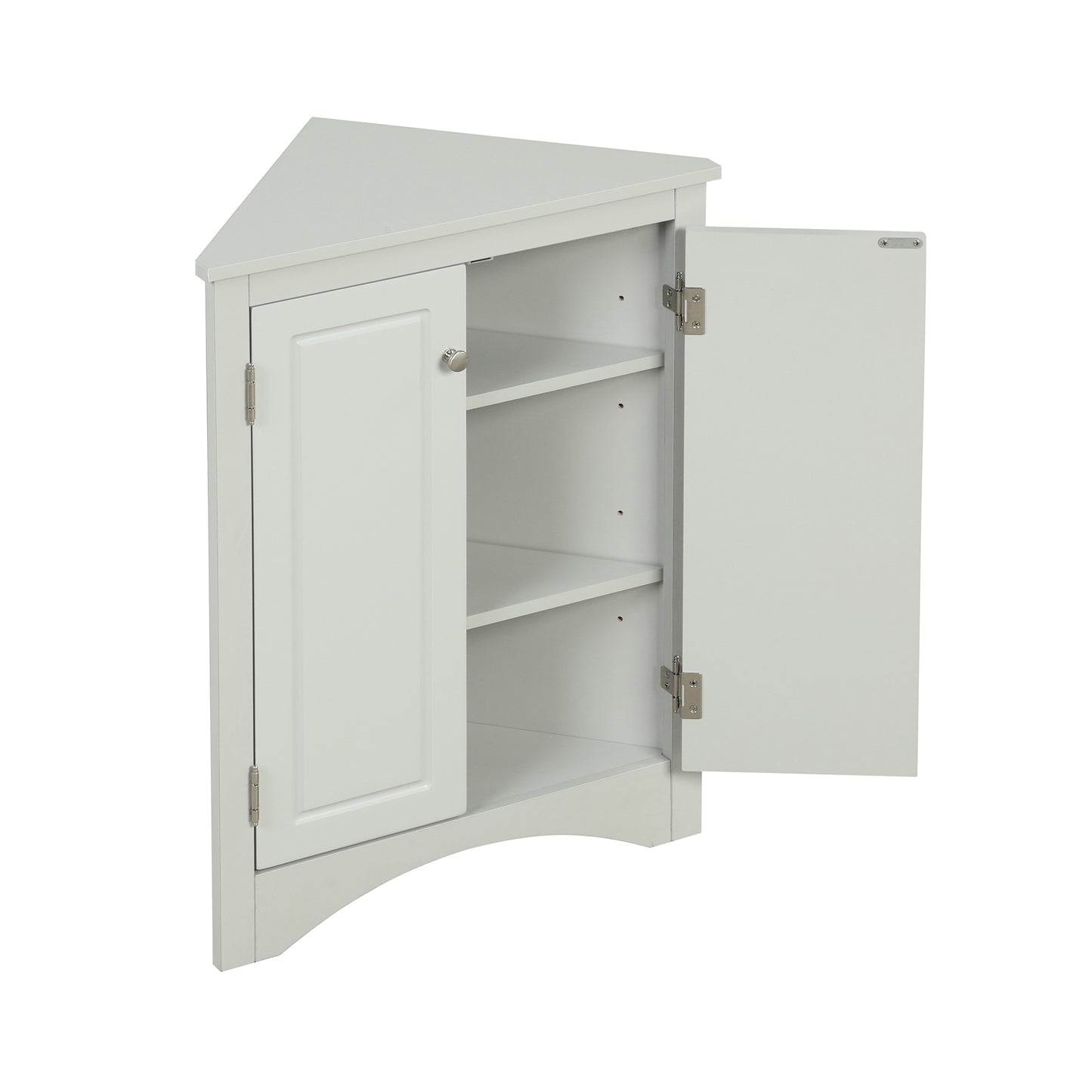 Modern Triangle Corner Cabinet -  Gray