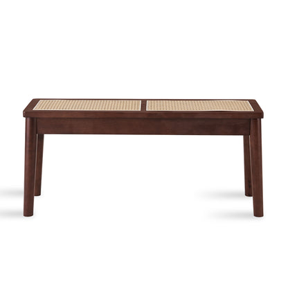 Cantu Hand Woven Cane Wood Bench