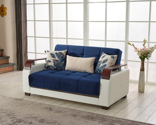 Reginaldo Modern Sleeper Loveseat - Navy Blue