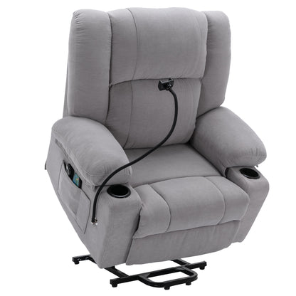 Dawson Power Lift Recliner with Massage - Gray