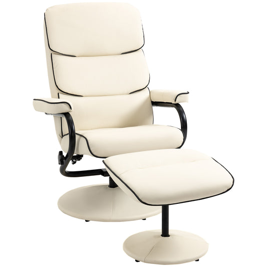 Estrella Recliner Chair with Ottoman - Cream