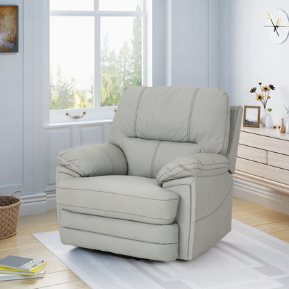 Vega Faux Leather Power Swivel Recliner Chair - Light Gray