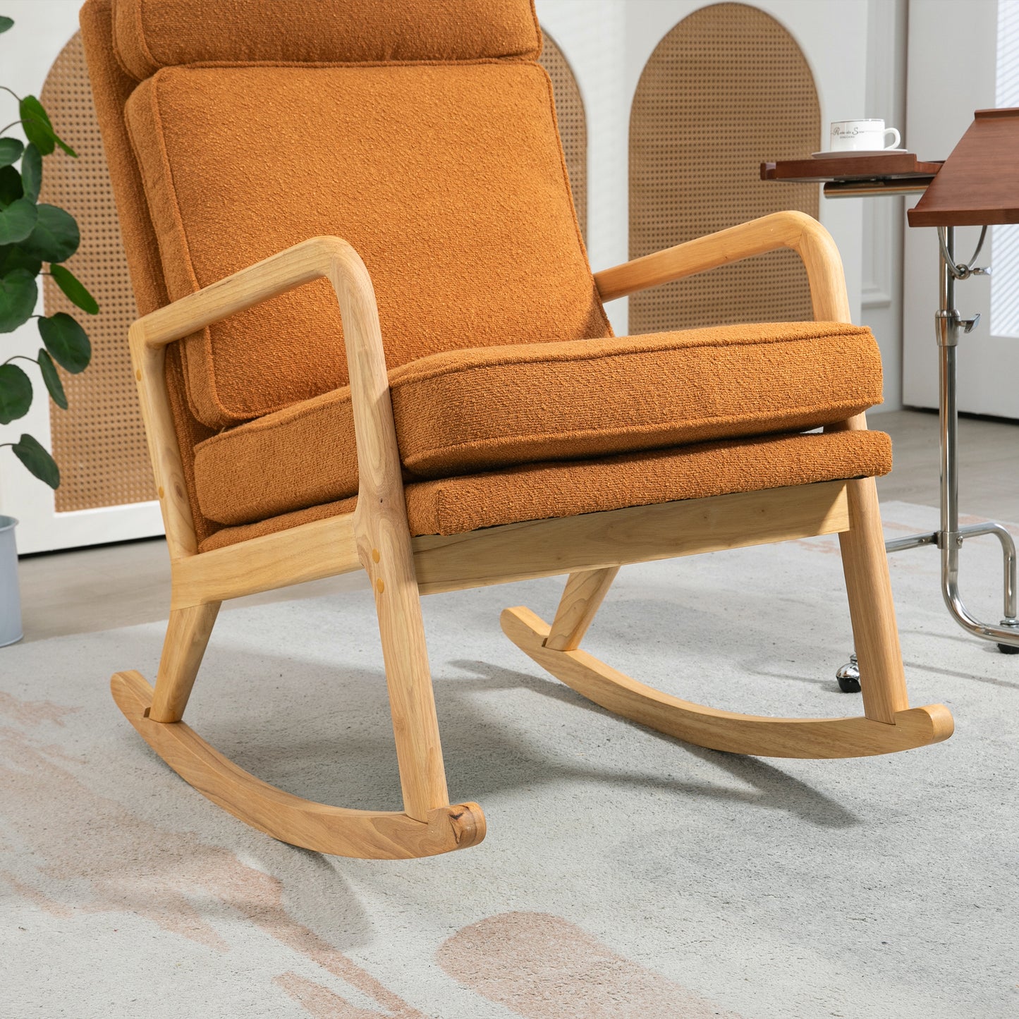 Barton Modern Rocking Chair - Caramel