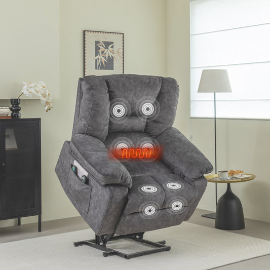 Harris Power Lift Recliner Chair with Massage - Gray