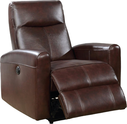 Snyder Electric Leather Recliner Chair with Gentle Lower Lumbar Massager - Brown