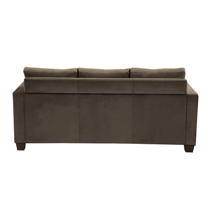 Gai Reversible  Sectional Microfiber Fabric  Sofa w   - Coffee