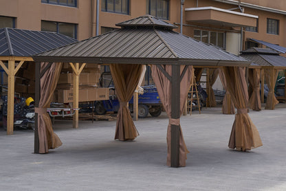 Afix 12 X 12 ft  Permanent Hardtop Gazebo Canopy - Bronze