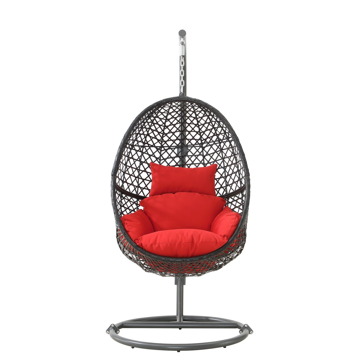 Lulu Patio PE Rattan Swing Chair With Stand - Red