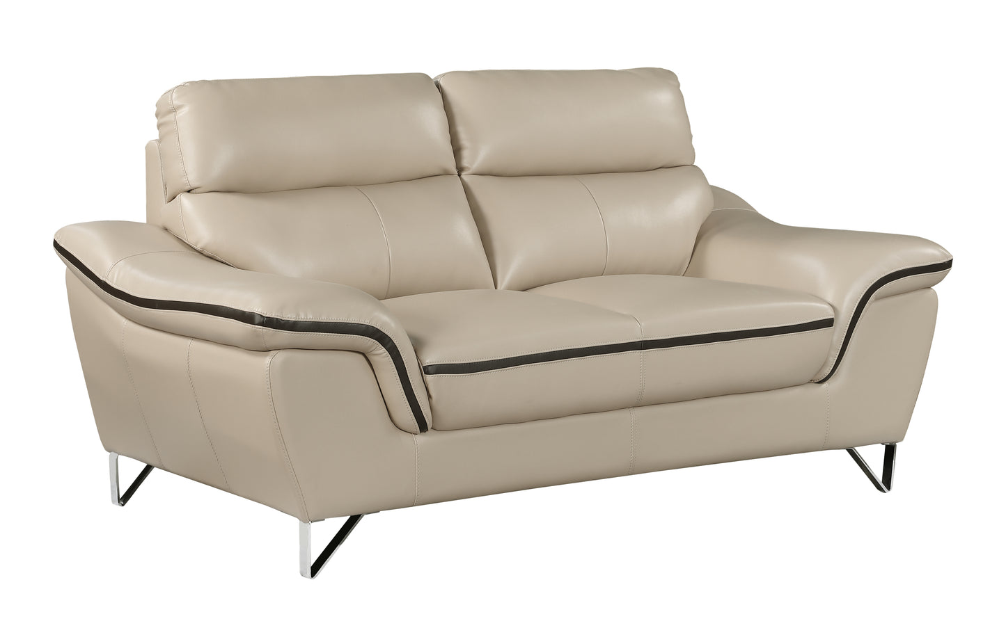 Eden Genuine Leather Loveseat - Beige