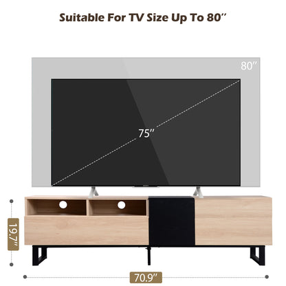 Vato Modern TV Stand Entertainment Center - Natural