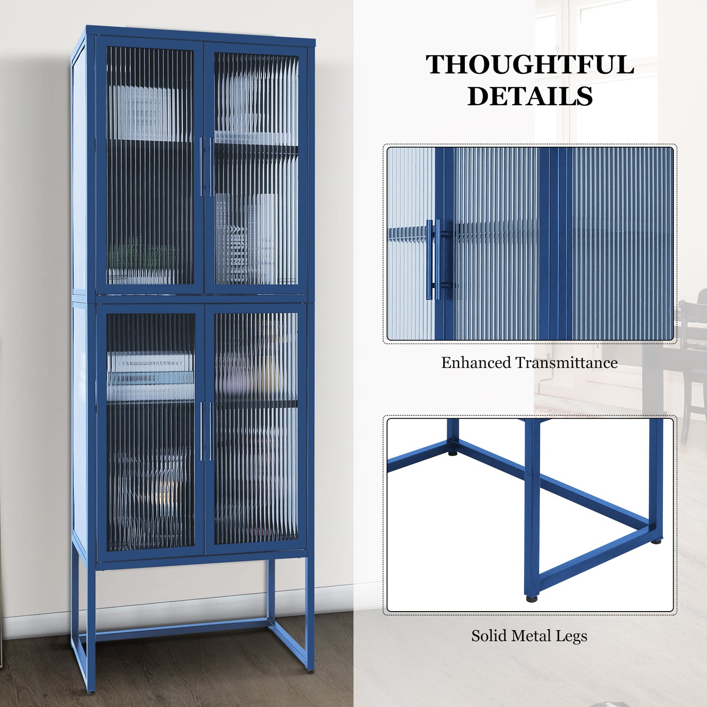 Nera II Tempered Glass Cabinet - Blue