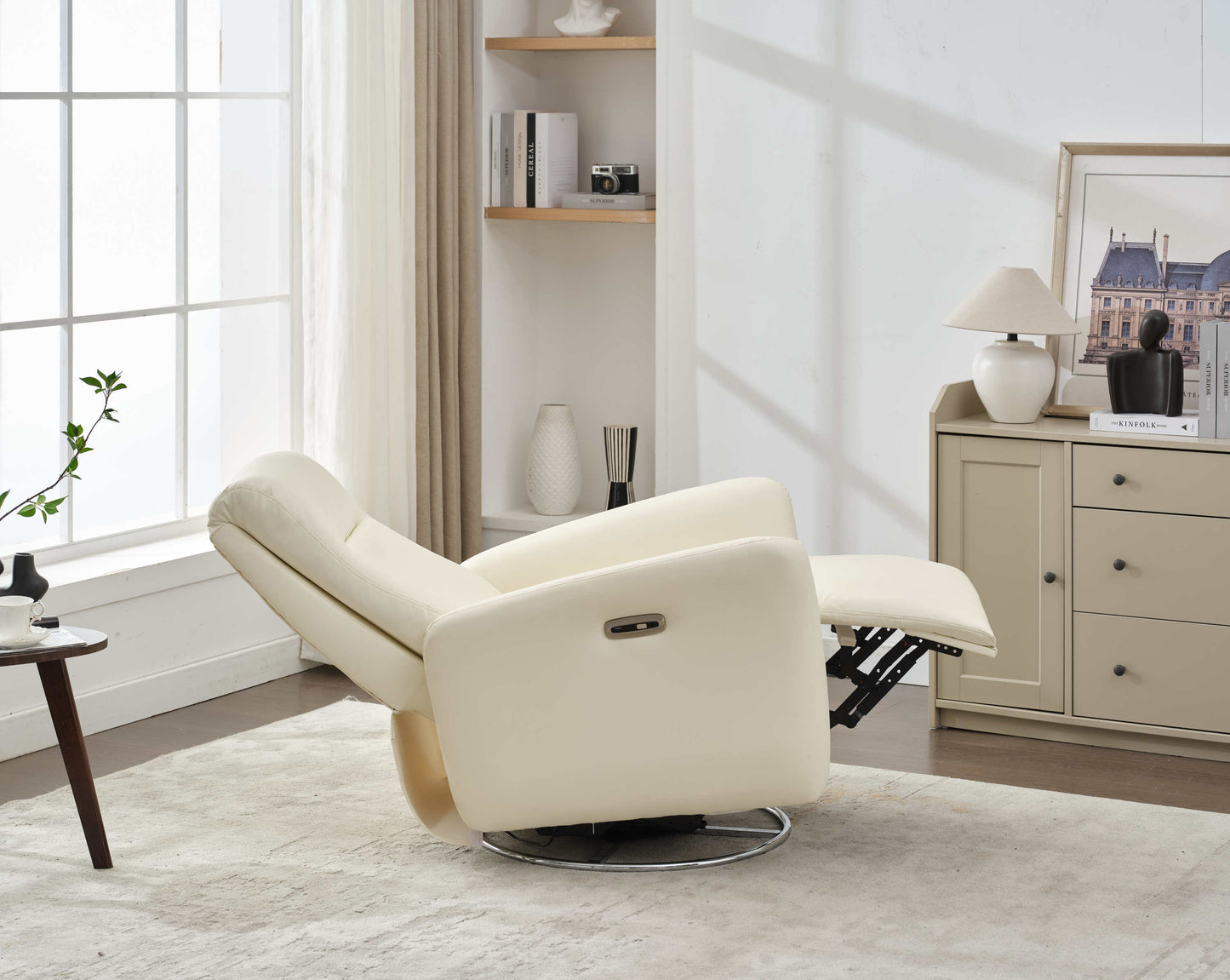 Mosley Swivel Glider Recliner Chair - White