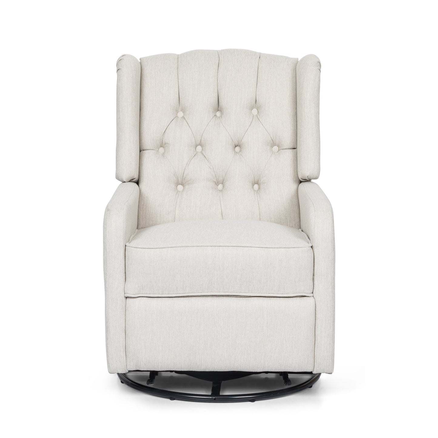 Mylo Manual Recliner Chair with 360-Degree Swivel - Beige