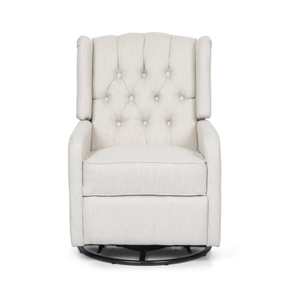 Mylo Manual Recliner Chair with 360-Degree Swivel - Beige