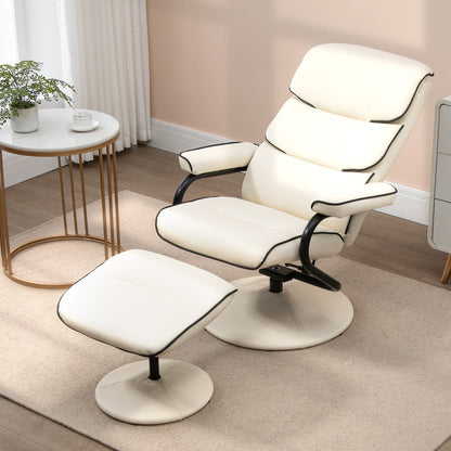 Estrella Recliner Chair with Ottoman - Cream