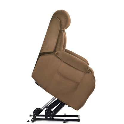 Rios Velvet Lift Chair Recliner - Brown