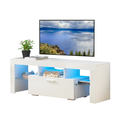 Giga TV Stand with LED light - White