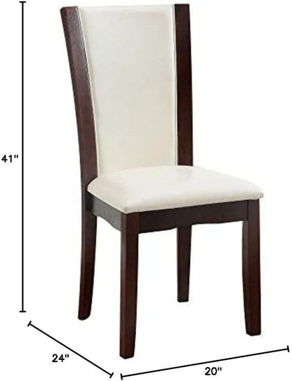 Tova Dining Chair (Set of 2) - White+Dark Cherry