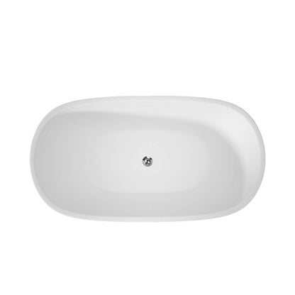 Hana 65" Oval Shape  Acrylic Freestanding  Soaking Bathtub - Matte White